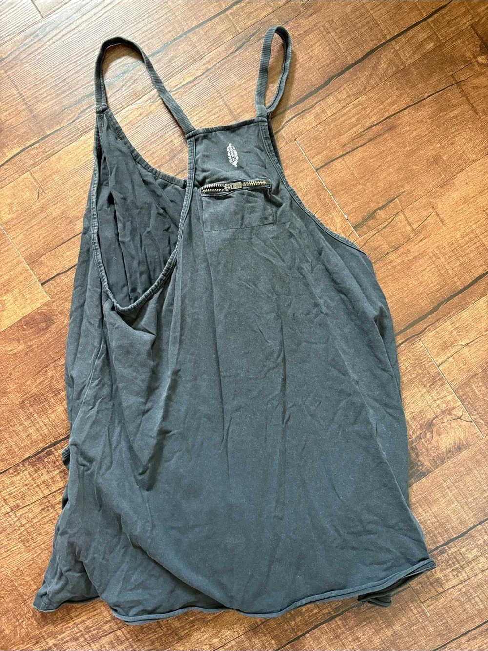 Free People Charcoal Black Pocket Tank Jumpsuit Romper
